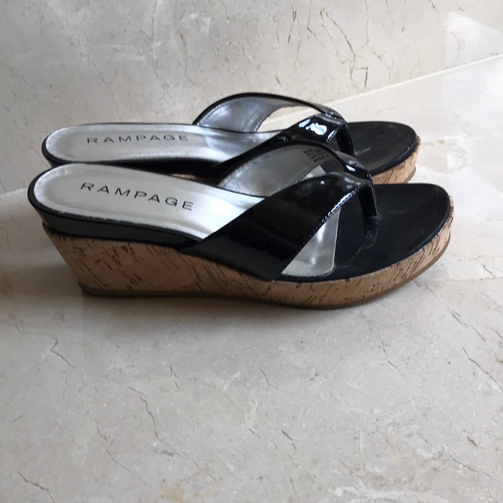 Like new, black patent slip on, 2.5” tall - Picture 2 of 6